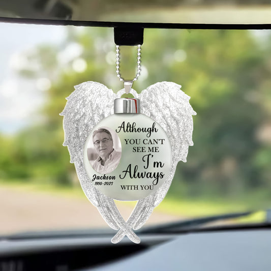 Customized Memorial Photo Car Ornament, Custom Mama Photo Car Ornament - Memorial Gift For Mom, Dad, Christmas, Family's Member