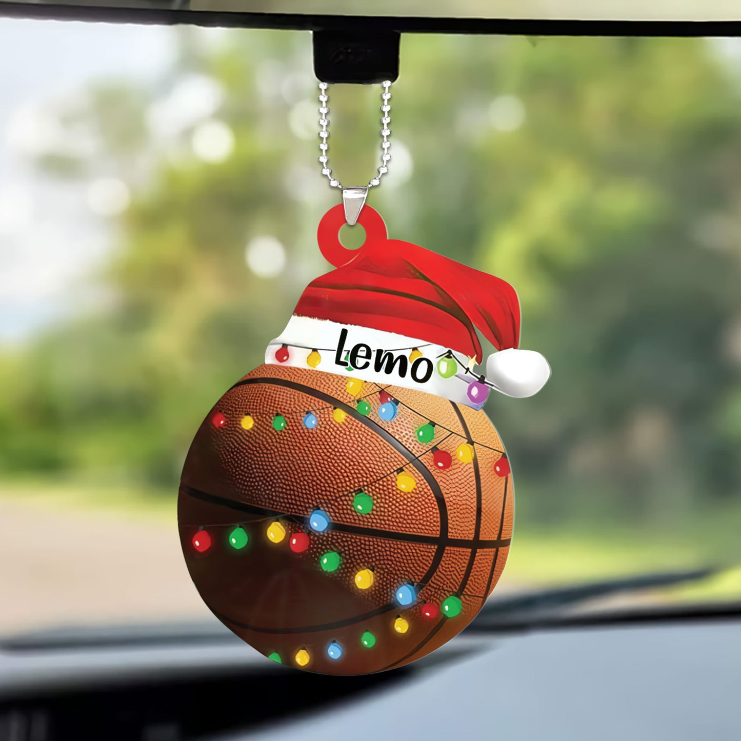 Custom Basketball Christmas Car Ornament, Personalized Basketball Name & Number Car Ornament For Basketball Lover,Christmas,New Year