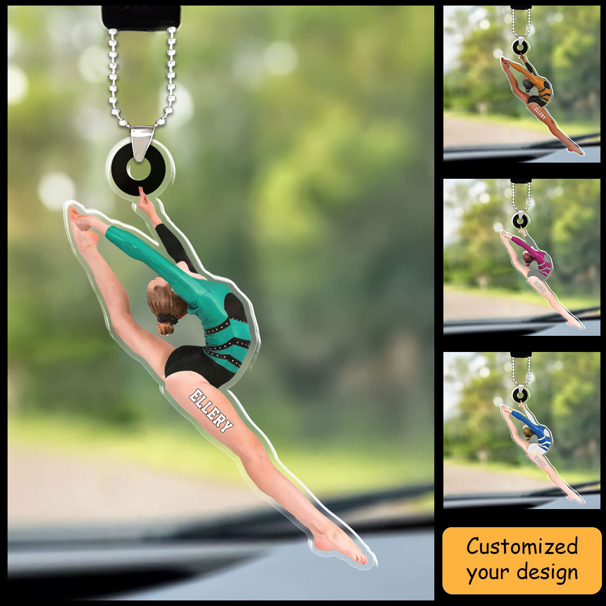 Customized Gymnastics Woman Christmas Car Ornament - Gift For Gymnasts Female - Christmas Tree Decor