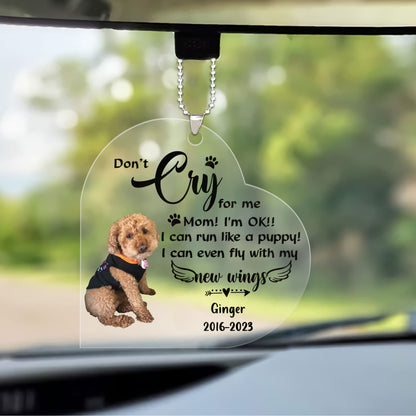 Customized Dog Photo Heart Acrylic Keychain, Custom Pet Photo Acrylic Keychain - Memorial Gift For Dog Lovers, Cat Lovers, Pet Lovers