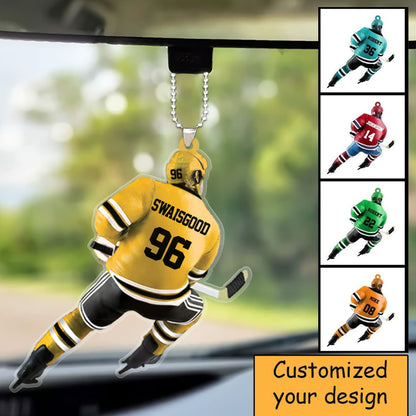 Personalized Ice Hockey Player Christmas Ornament - Great Gift Idea For Ice Hockey Lovers