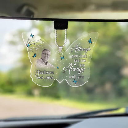 Personalized Memorial Dad Photo Butterfly Acrylic Keychain, Custom Mother Photo Acrylic Keychain - Memorial Gift For Mother, Father, Family, Friends