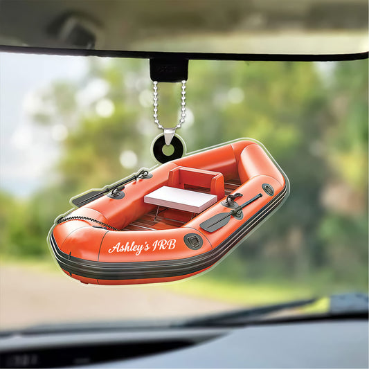 Personalized Inflatable Boat Car Ornament For Xmas Decor, Custom Name Christmas Ornament Gift For Family