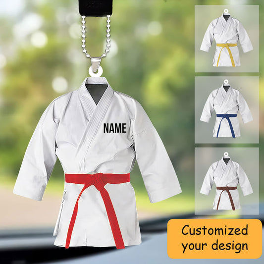Personalized Karate Custom Shaped Car Ornament for Karate Players, Gifts for Karate Lovers
