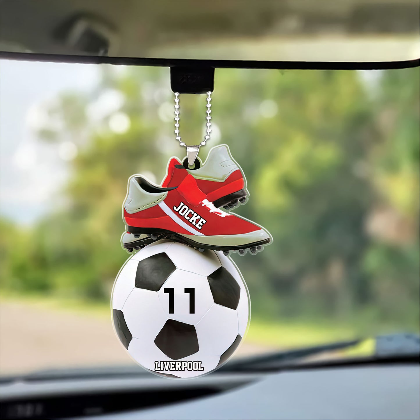 2022 Personalized Soccer Christmas Car Ornament - Great Gift Idea For Soccer Players, Soccer Lovers, Custom Shape Car Ornament Soccer Decor