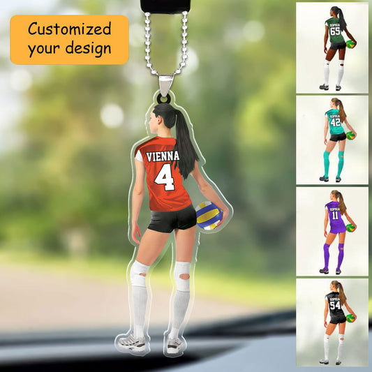 Custom Volleyball Christmas Car Ornament, Personalized Volleyball Girl Players Car Ornament For Volleyball Lover, Christmas, New Year