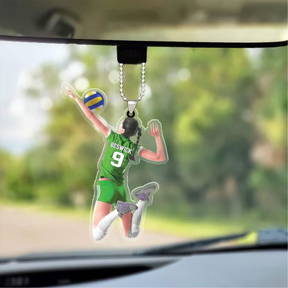 Custom Girl Beach Volleyball Car Ornament - Gift For Volleyball Players