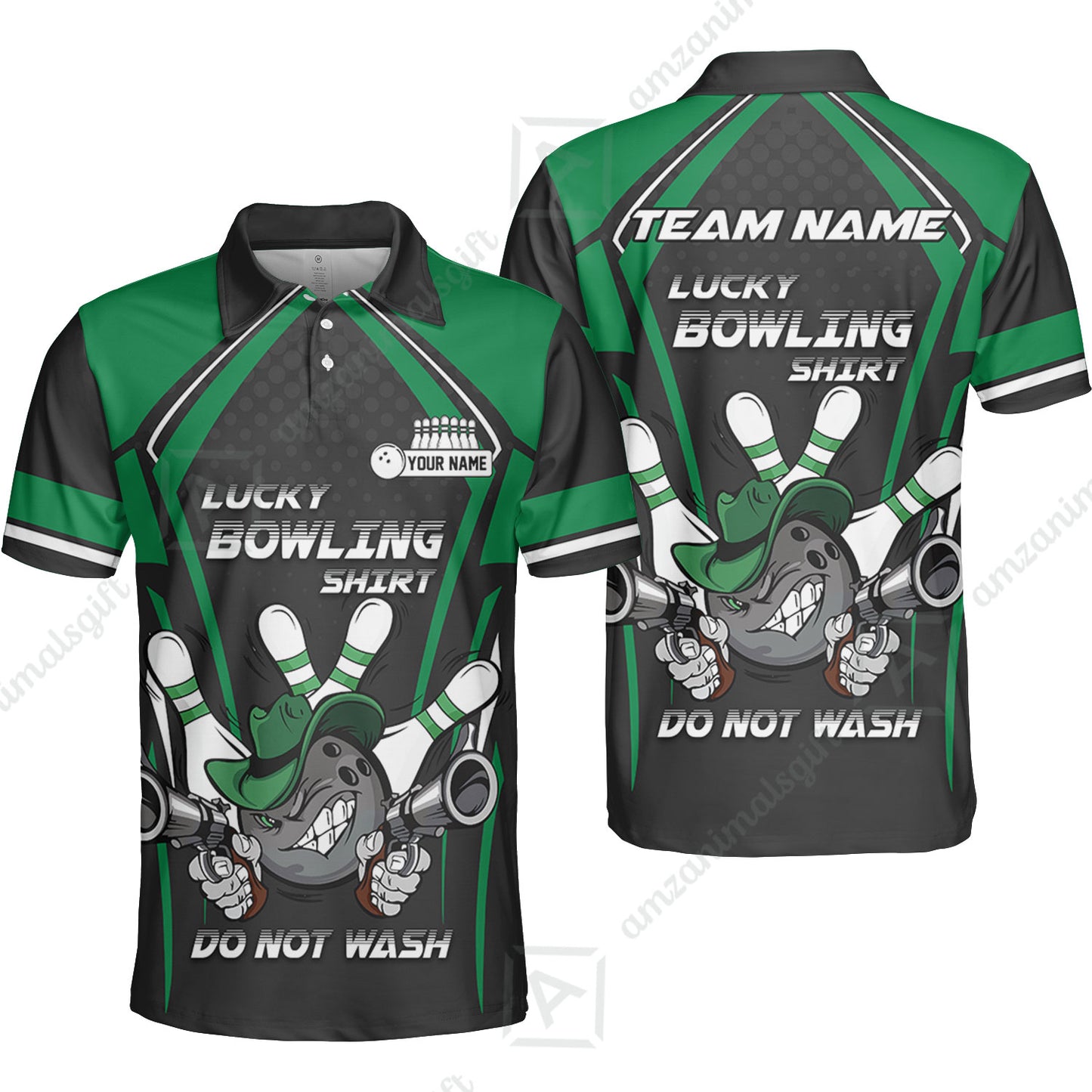 Customized Bowling Team Jersey, Lucky Bowling Shirt Do Not Wash Personalized Name Quarter-Zip Jerseys For Bowlers