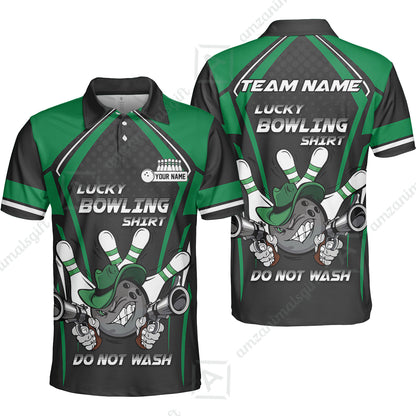 Customized Bowling Team Jersey, Lucky Bowling Shirt Do Not Wash Personalized Name Quarter-Zip Jerseys For Bowlers