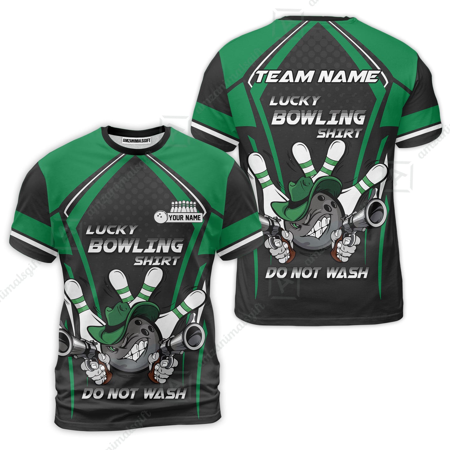 Customized Bowling Team Jersey, Lucky Bowling Shirt Do Not Wash Personalized Name Quarter-Zip Jerseys For Bowlers