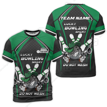 Customized Bowling Team Jersey, Lucky Bowling Shirt Do Not Wash Personalized Name Quarter-Zip Jerseys For Bowlers