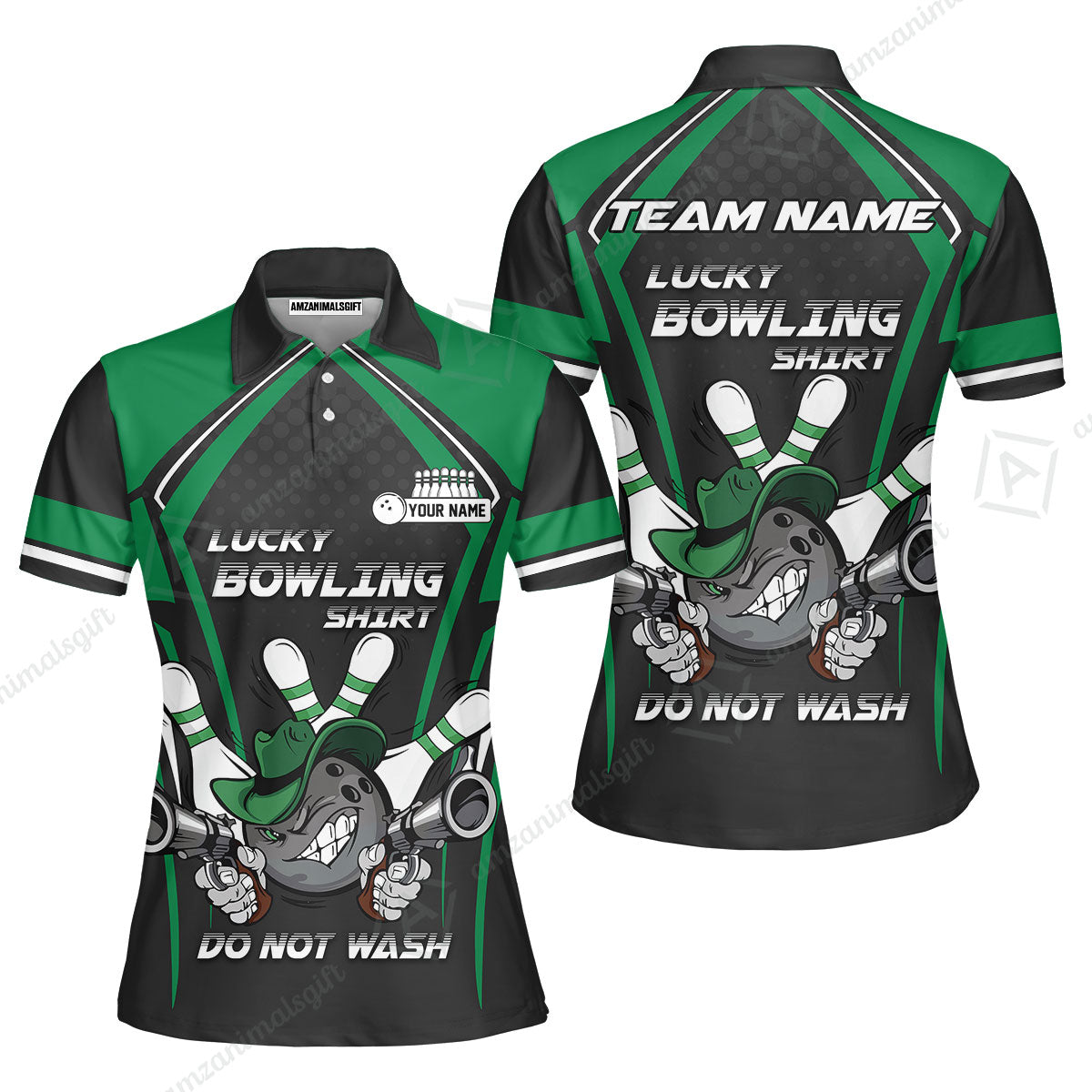 Customized Bowling Team Jersey, Lucky Bowling Shirt Do Not Wash Personalized Name Quarter-Zip Jerseys For Bowlers