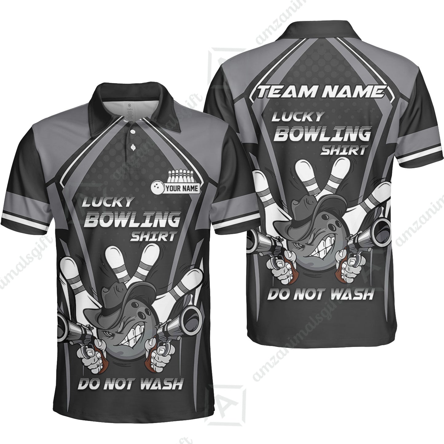 Customized Bowling Team Jersey, Lucky Bowling Shirt Do Not Wash Personalized Name Quarter-Zip Jerseys For Bowlers