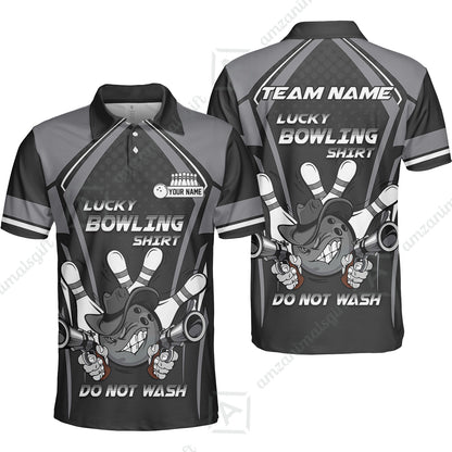 Customized Bowling Team Jersey, Lucky Bowling Shirt Do Not Wash Personalized Name Quarter-Zip Jerseys For Bowlers