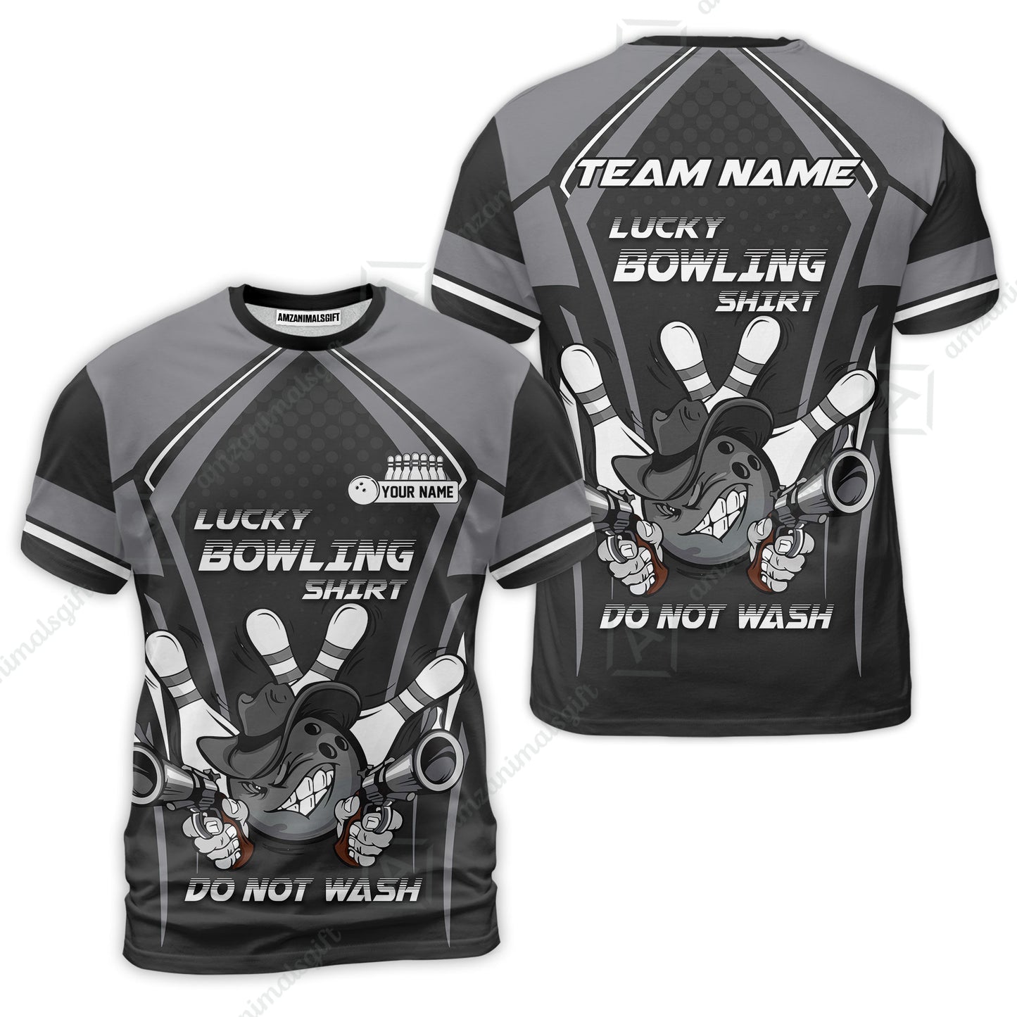 Customized Bowling Team Jersey, Lucky Bowling Shirt Do Not Wash Personalized Name Quarter-Zip Jerseys For Bowlers