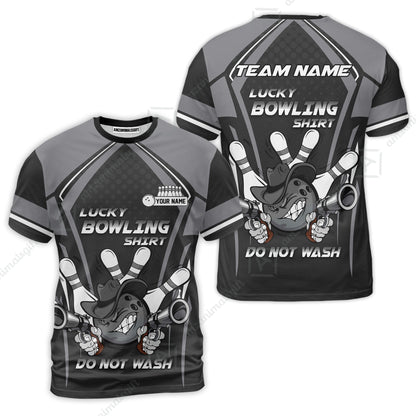 Customized Bowling Team Jersey, Lucky Bowling Shirt Do Not Wash Personalized Name Quarter-Zip Jerseys For Bowlers