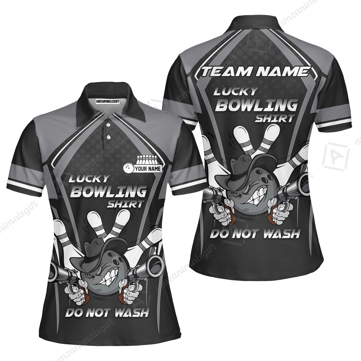 Customized Bowling Team Jersey, Lucky Bowling Shirt Do Not Wash Personalized Name Quarter-Zip Jerseys For Bowlers