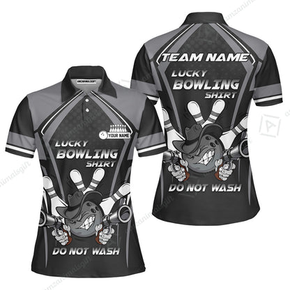 Customized Bowling Team Jersey, Lucky Bowling Shirt Do Not Wash Personalized Name Quarter-Zip Jerseys For Bowlers