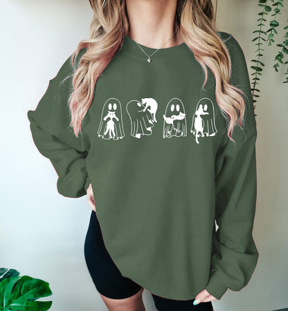 Ghost Cat Sweatshirt, Ghost Cat Shirt, Black Cat Halloween Sweatshirt
