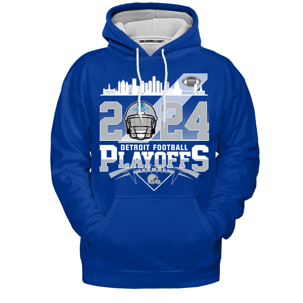 Detroit Football 2023-2024 Playoffs Hoodie, Detroit Game Day Hoodie, Playoffs Shirts For Detroit Football Fans