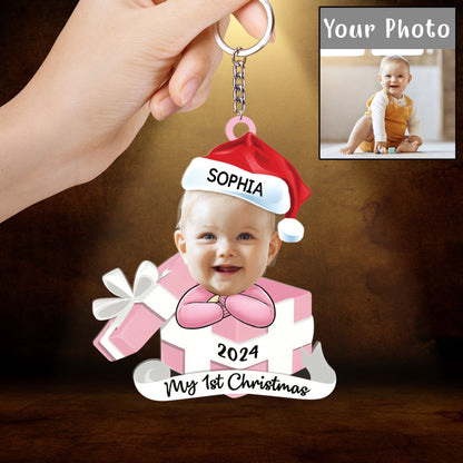 Custom Photo Hi I'm New Here Car Ornament, Family Personalized Car Ornament - Christmas Gift For Baby Kids, Newborn Baby