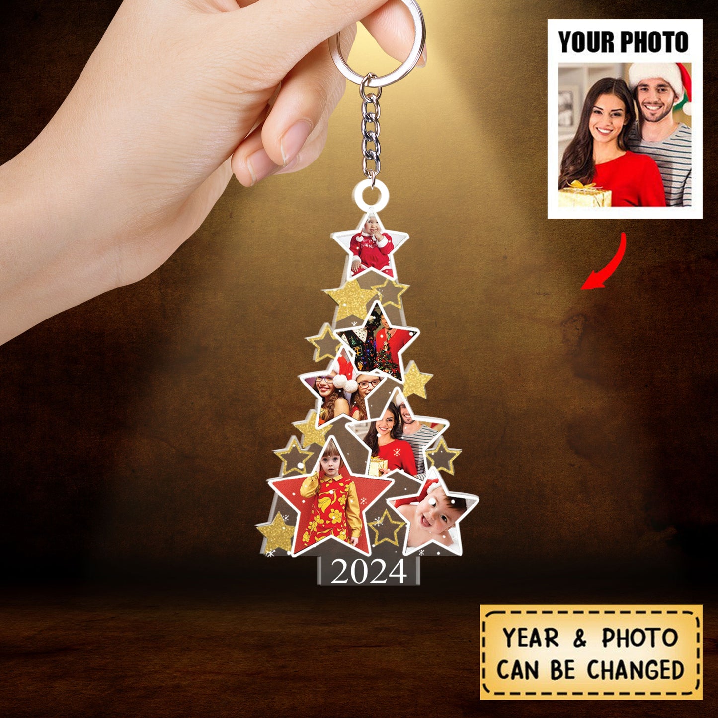 Custom Photo Christmas Tree Ornament - Personalized Photo Acrylic Ornament - Christmas Gift For Family