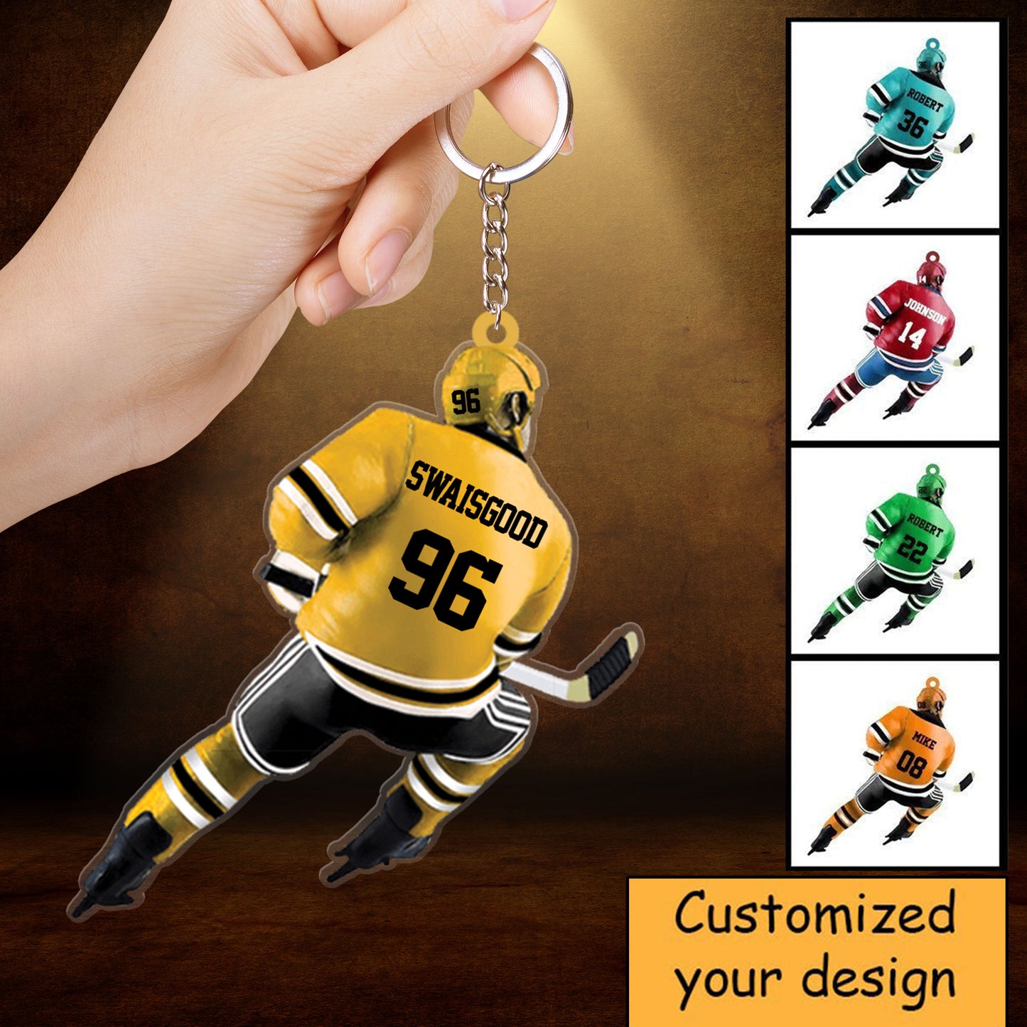 Personalized Ice Hockey Player Christmas Ornament - Great Gift Idea For Ice Hockey Lovers