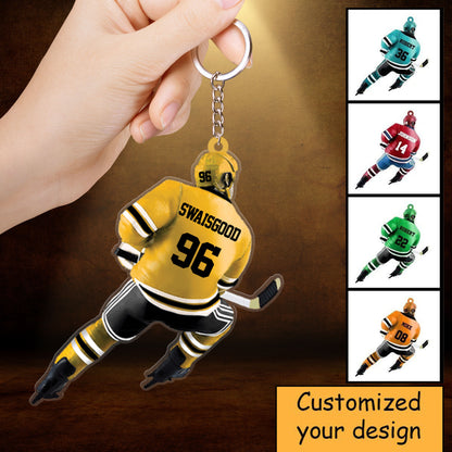 Personalized Ice Hockey Player Christmas Ornament - Great Gift Idea For Ice Hockey Lovers