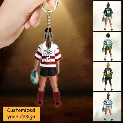 Personalized Female Rugby Girl, Woman Player Christmas Car Ornament - Gift For Rugby Players, Christmas Car Ornament Hanging Tree