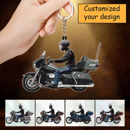 Personalized Name Biker Harley Davidson Motorcycle Car Ornament For Men - Gift For Bike Lovers