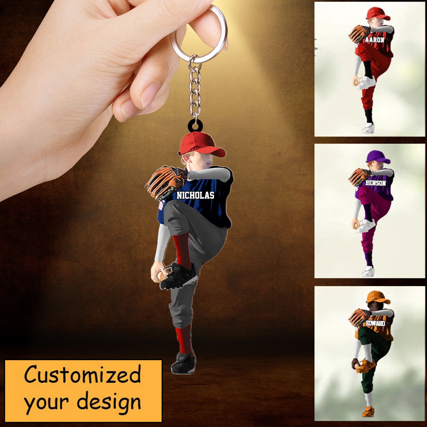 Personalized Baseball Boy Throwing The Ball Car Ornament Gift For Baseball Lovers, Son, Baseball Fans