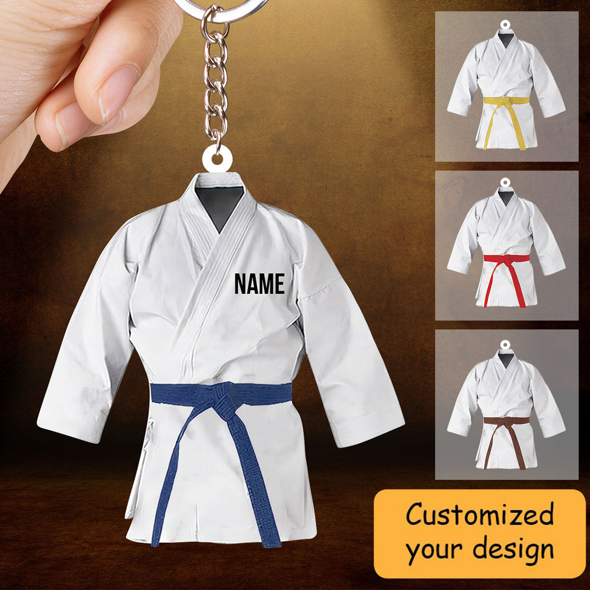 Personalized Karate Keychain Custom Shaped Acrylic Keychain for Karate Players, Gifts for Karate Lovers