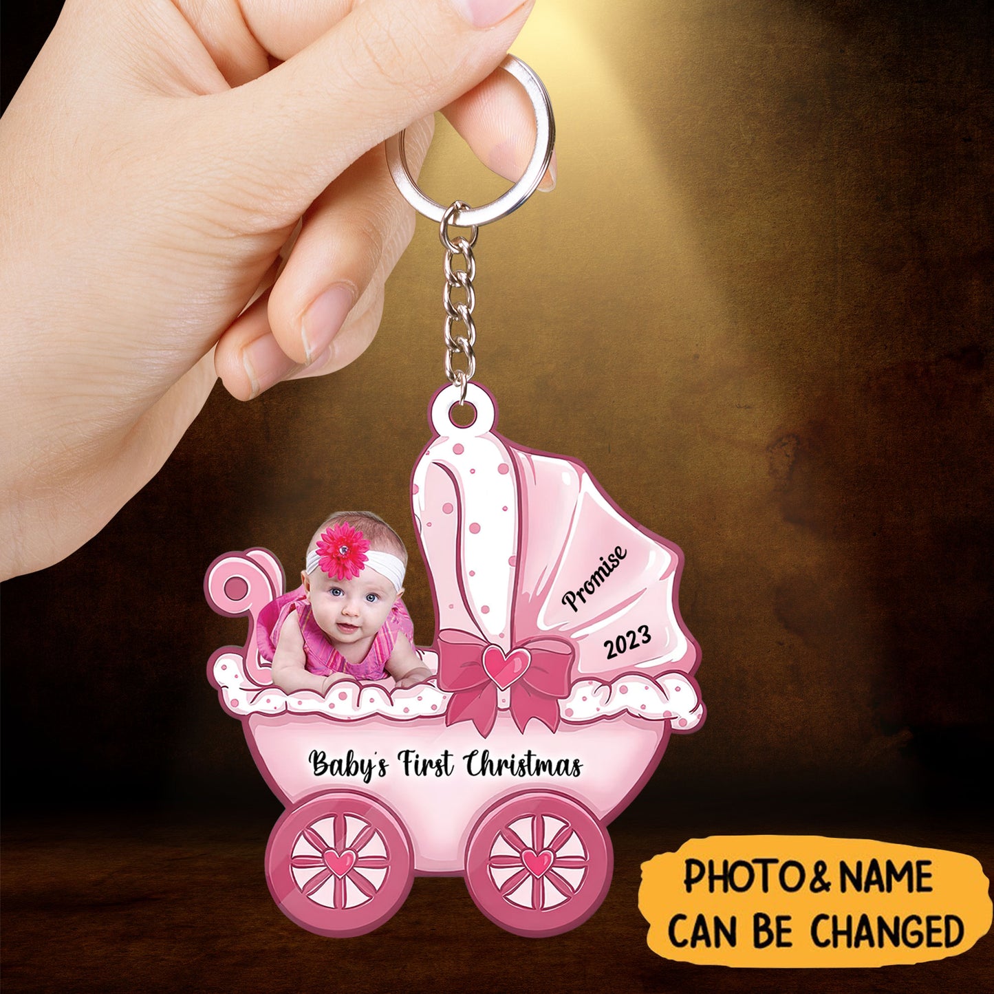 Baby On Carriage Christmas Personalized Photo Baby On Carriage Christmas Acrylic Ornament Gift For Baby - Christmas Ornament Decor