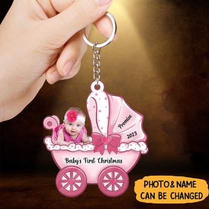 Baby On Carriage Christmas Personalized Photo Baby On Carriage Christmas Acrylic Ornament Gift For Baby - Christmas Ornament Decor
