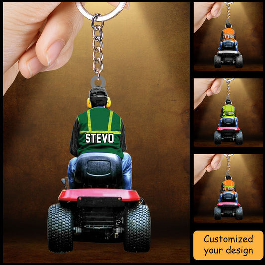 Personalized Lawn Mower Christmas Acrylic Keychain For Lawn Mower - Christmas Gift For Decor Home, Hanging Tree