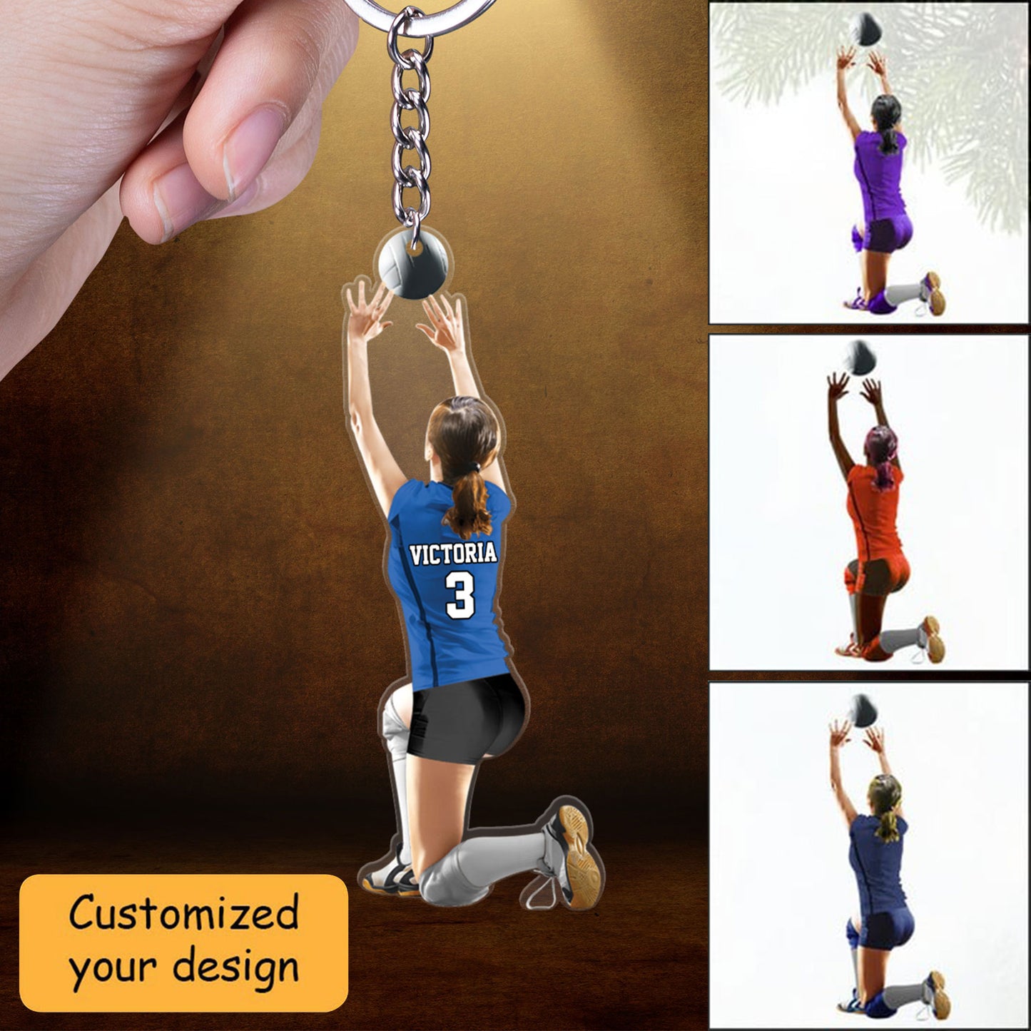 Customized Female Volleyball Setter Player Christmas Acrylic Keychain - Gift For Volleyball Team, Volleyball Lovers