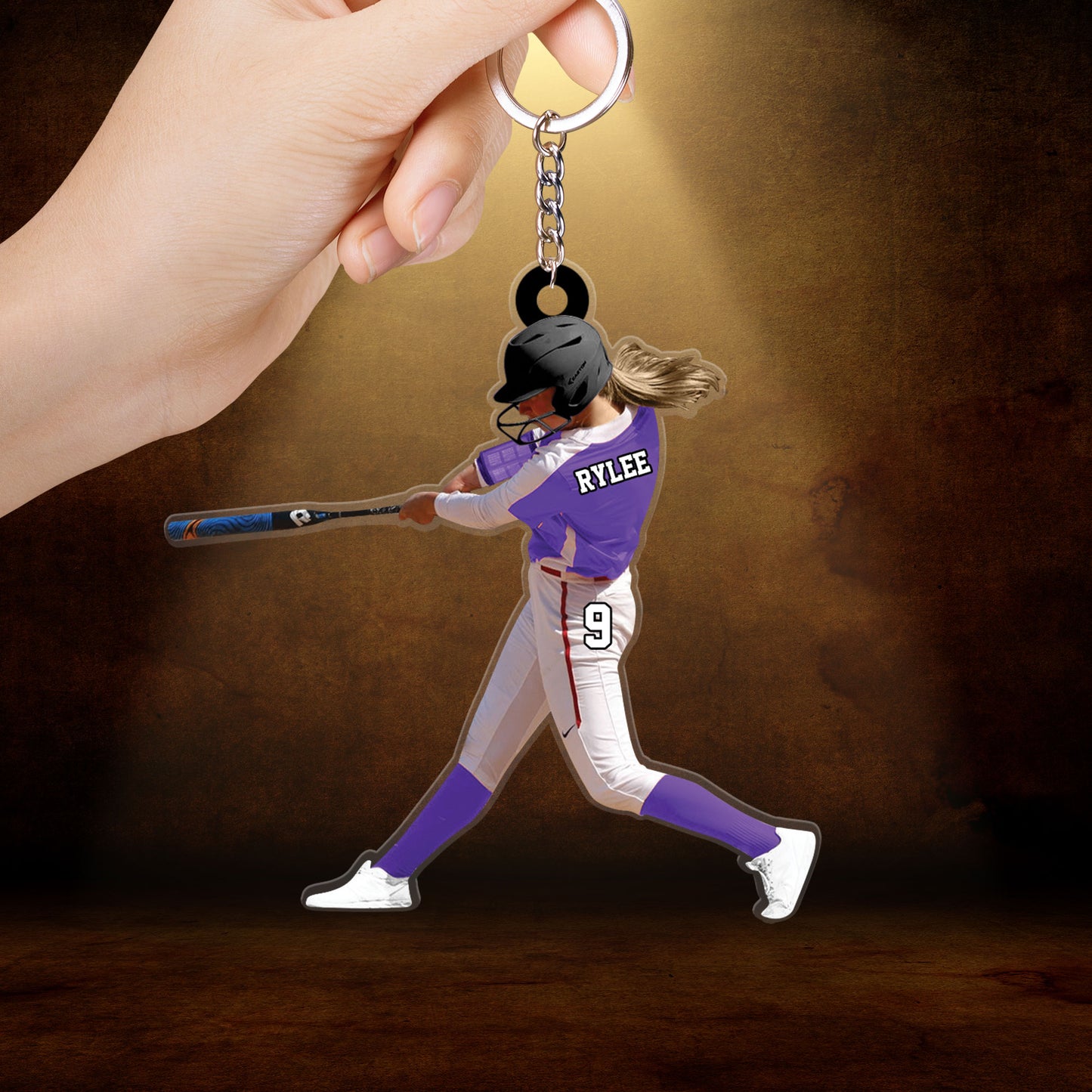 Custom Baseball Acrylic Christmas Ornament, Personalized Female Softball, Baseball Girl Batter Acrylic Ornament For Baseball Lover