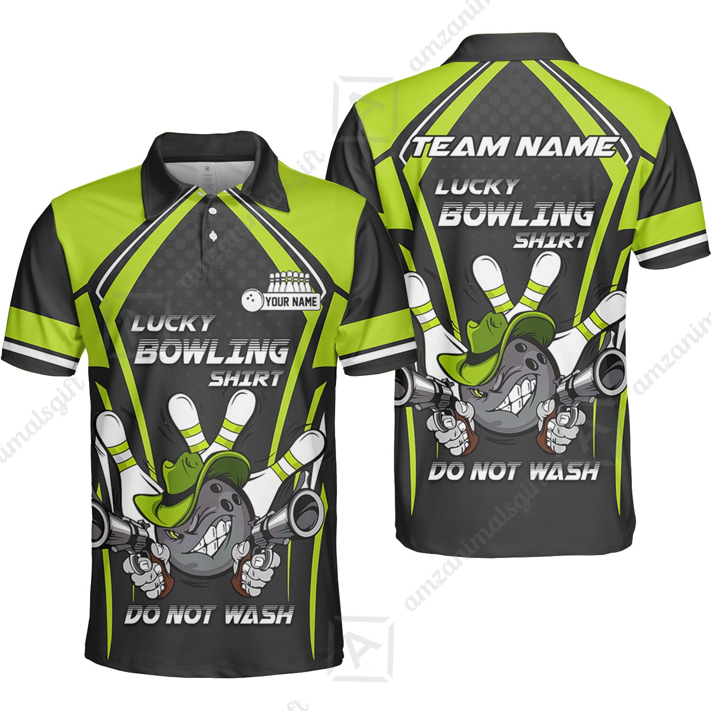 Customized Bowling Team Jersey, Lucky Bowling Shirt Do Not Wash Personalized Name Quarter-Zip Jerseys For Bowlers