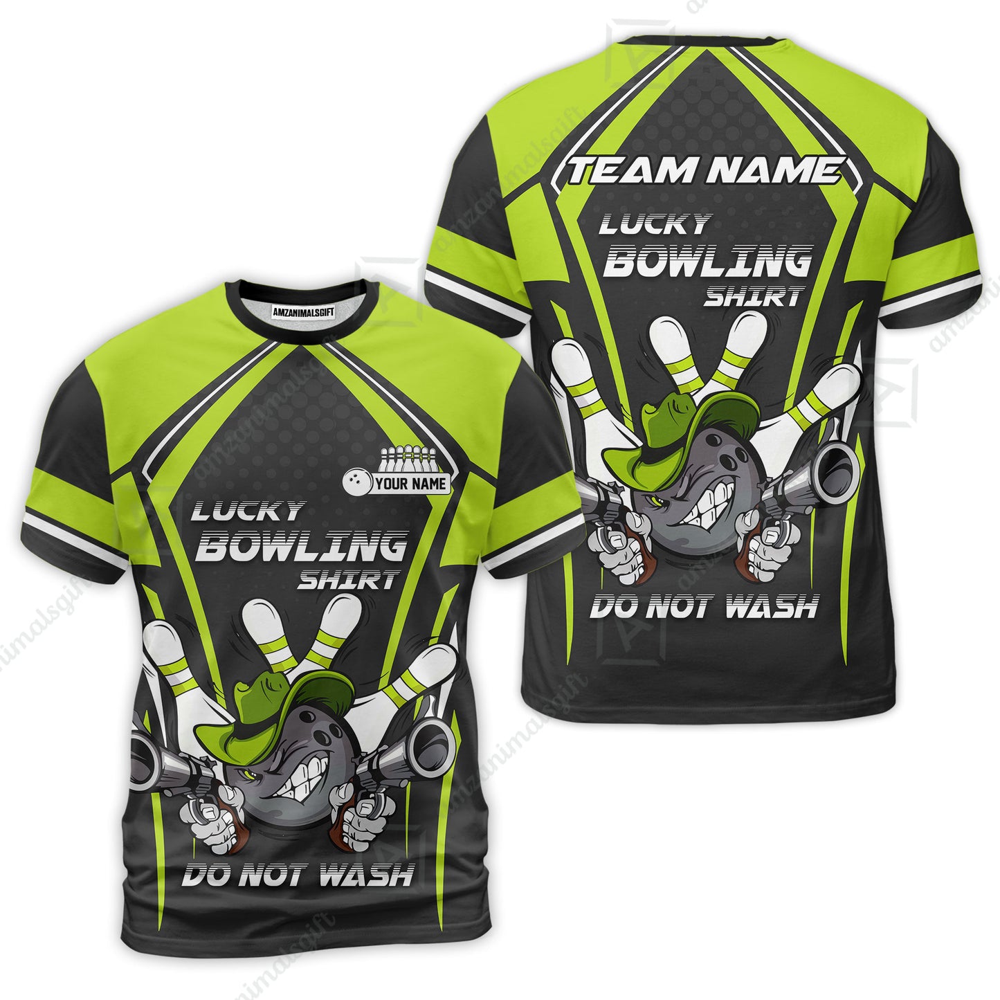 Customized Bowling Team Jersey, Lucky Bowling Shirt Do Not Wash Personalized Name Quarter-Zip Jerseys For Bowlers