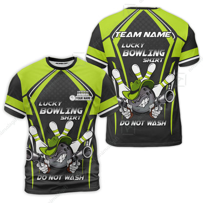 Customized Bowling Team Jersey, Lucky Bowling Shirt Do Not Wash Personalized Name Quarter-Zip Jerseys For Bowlers