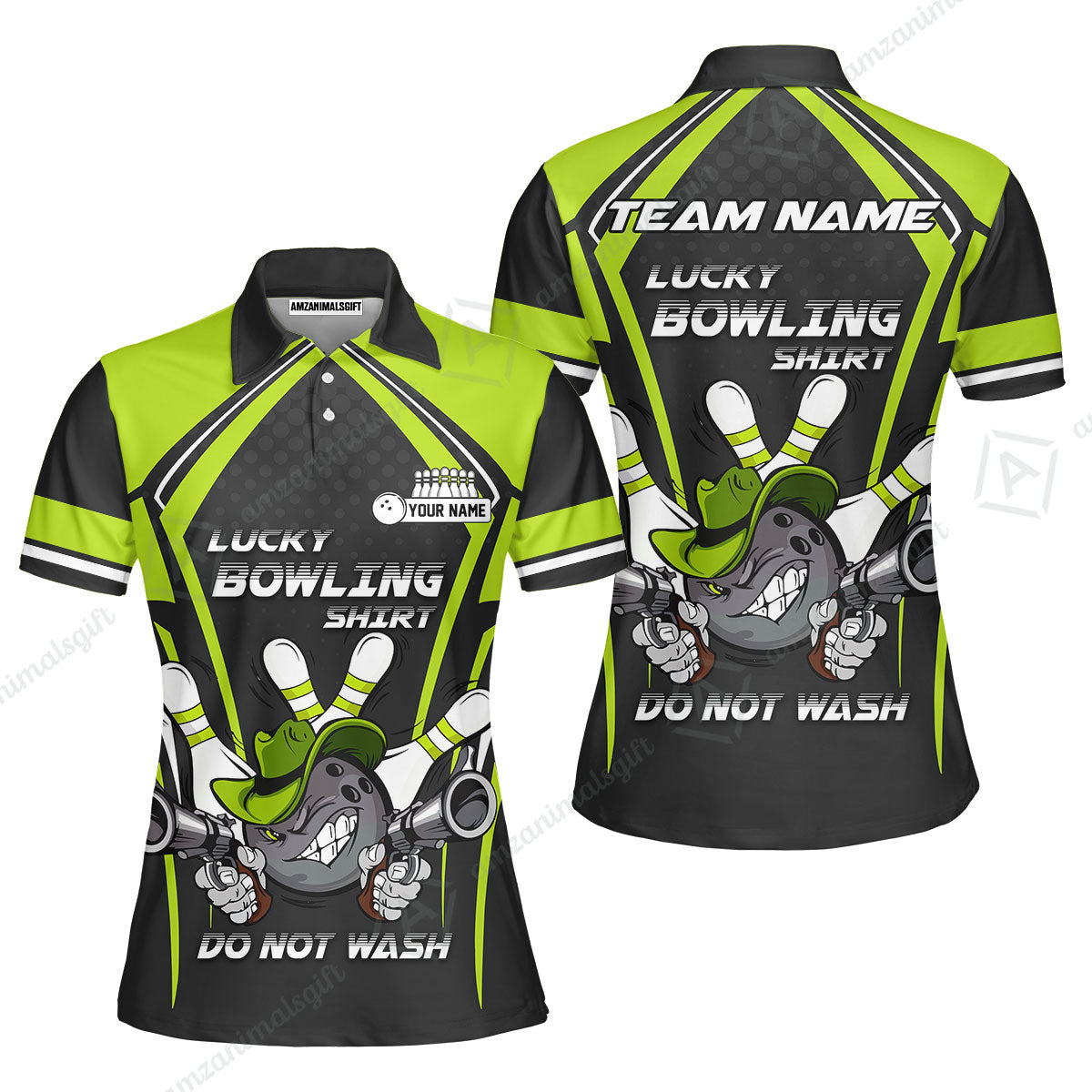Customized Bowling Team Jersey, Lucky Bowling Shirt Do Not Wash Personalized Name Quarter-Zip Jerseys For Bowlers