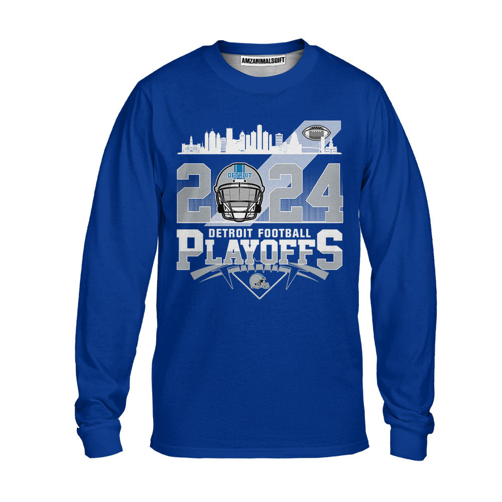 Detroit Football 2023-2024 Playoffs Long Sleeve, Detroit Game Day Long Sleeve, Playoffs Shirts For Detroit Football Fans