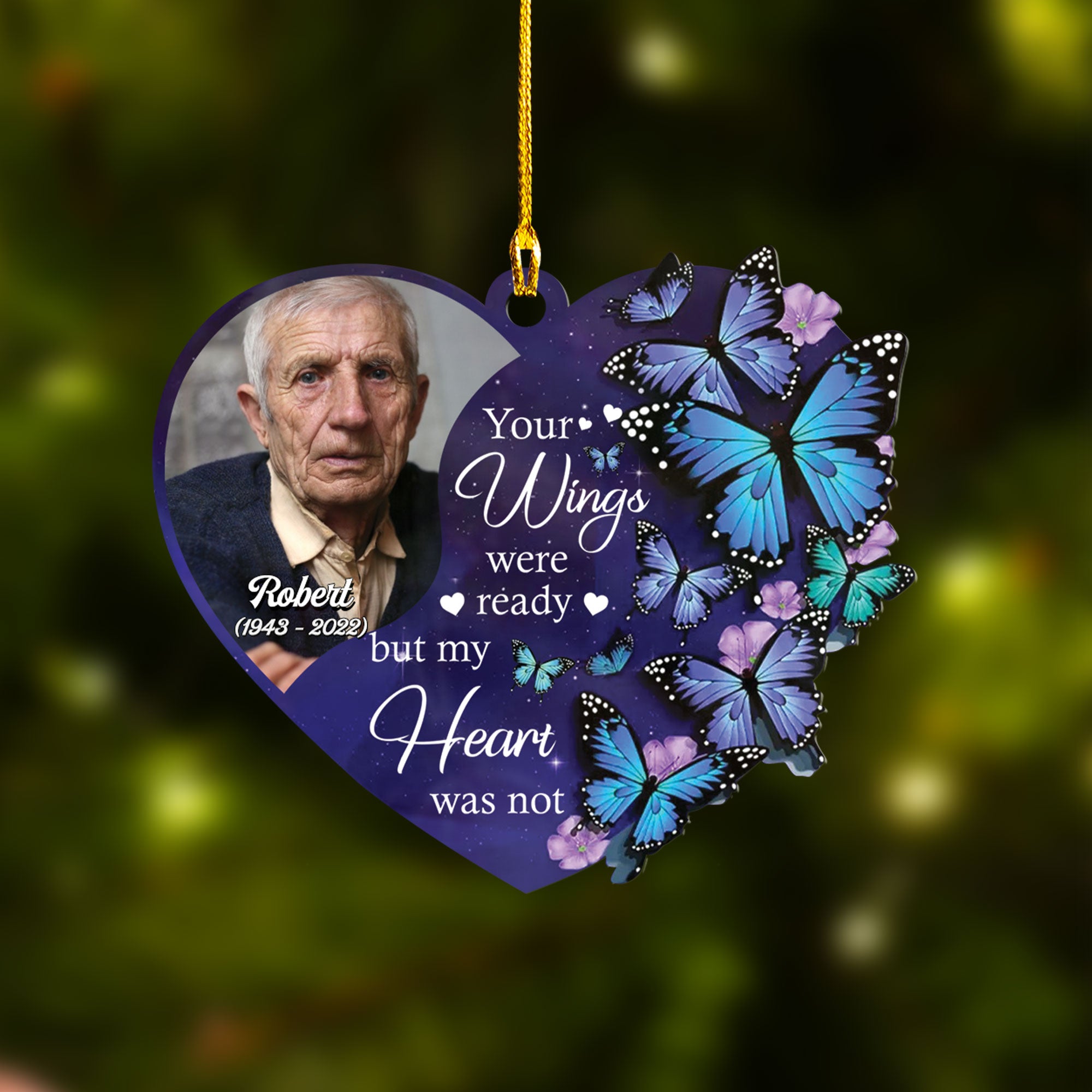 Personalized Memorial Photo Heart Acrylic Ornament, Customized  Dad, Mom Photo Acrylic Ornament - Best Gift For Christmas, Dad, Mom, Family