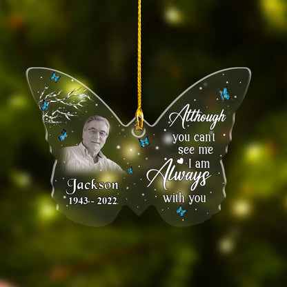 Personalized Memorial Dad Photo Butterfly Acrylic Ornament, Custom Mother Photo Acrylic Ornament - Memorial Gift For Mother, Father, Family, Friends