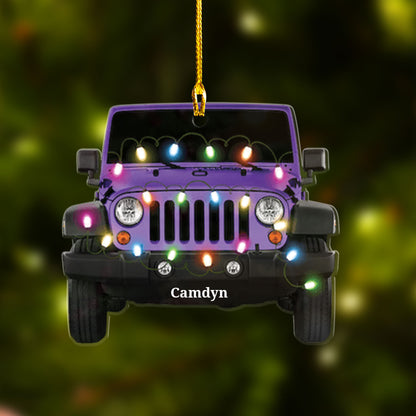 Personalized Jeep Car Christmas Car Ornament, Custom Shape Car Ornament Decor, Car Lover Car Ornament