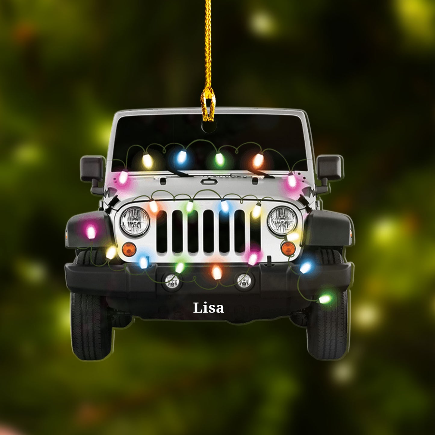 Personalized Jeep Car Christmas Car Ornament, Custom Shape Car Ornament Decor, Car Lover Car Ornament