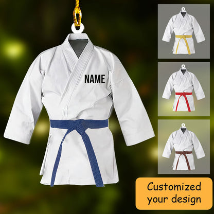 Personalized Karate Ornament Custom Shaped Acrylic Ornament for Karate Players, Gifts for Karate Lovers