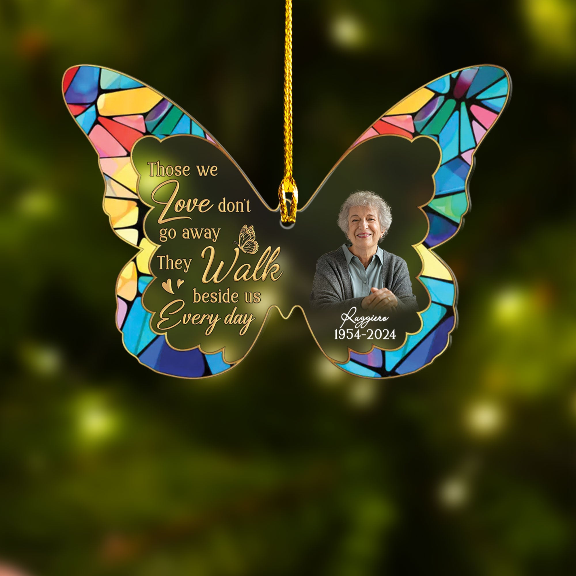 Personalized Memorial Photo Butterfly Acrylic Ornament, Custom Mother Photo Acrylic Ornament - Memorial Gift For Mother, Father, Family, Friends