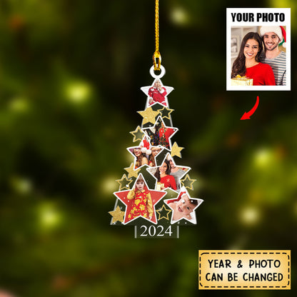 Custom Photo Christmas Tree Ornament - Personalized Photo Acrylic Ornament - Christmas Gift For Family