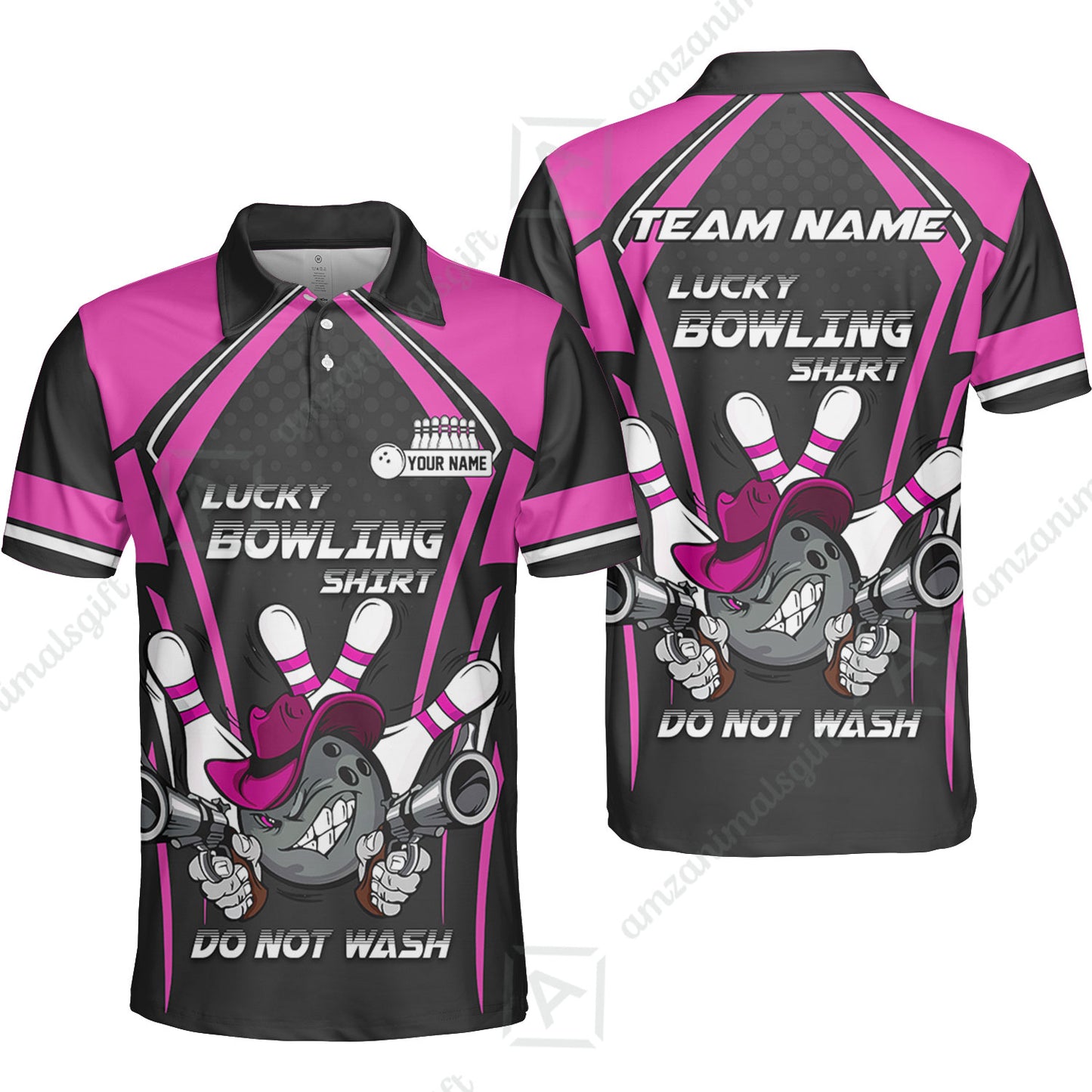 Customized Bowling Team Jersey, Lucky Bowling Shirt Do Not Wash Personalized Name Quarter-Zip Jerseys For Bowlers